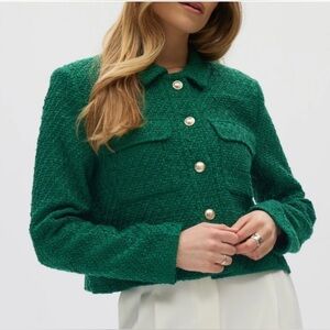 Rachel Zoe Green Textured Blazer